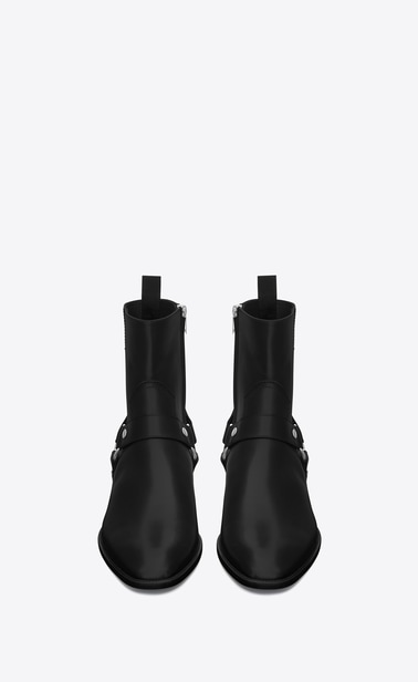 r stiefel wyatt 40 aus schwarzem leder mit riemen